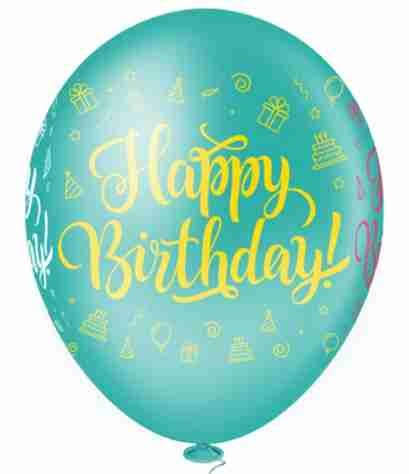 Balão de Happy Birthday Cor Verde