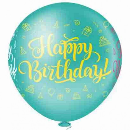 Balão de Happy Birthday Cor Verde
